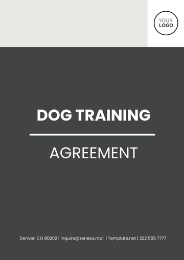 Free Dog Training Agreement Template to Edit Online