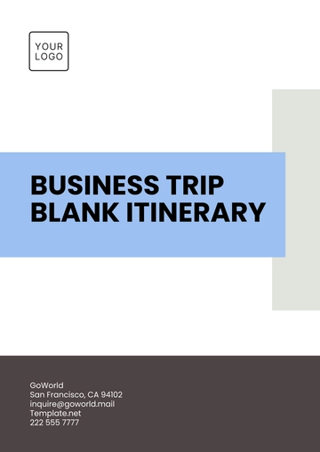 Free Business Trip Blank Itinerary Template to Edit Online