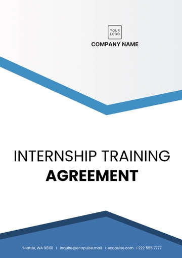 Free Internship Training Agreement Template to Edit Online