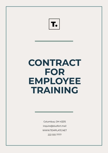 Free Contract for Employee Training Template to Edit Online