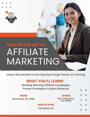 Free Affiliate Marketing Flyer Template to Edit Online