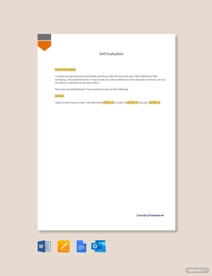 Self Appraisal Letter Template