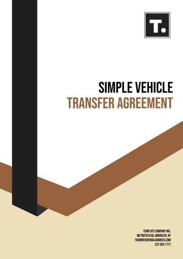 Free Simple Vehicle Transfer Agreement Template to Edit Online