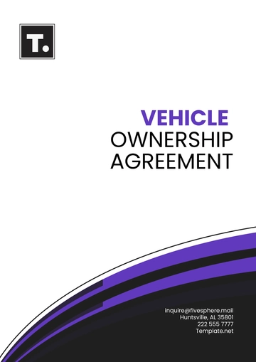 Free Vehicle Ownership Agreement Template to Edit Online