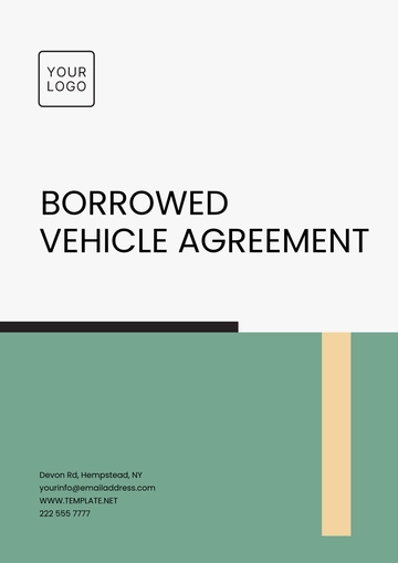 Free Borrowed Vehicle Agreement Template to Edit Online