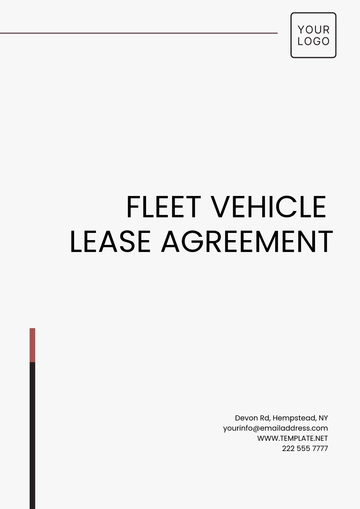 Free Fleet Vehicle Lease Agreement Template to Edit Online