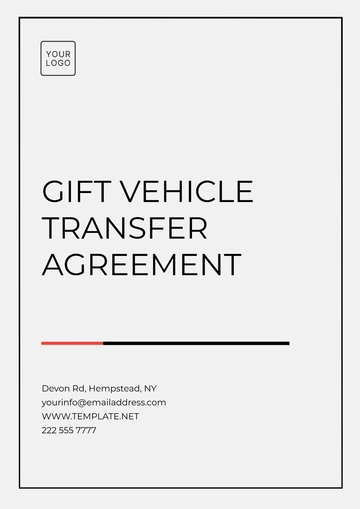 Free Gift Vehicle Transfer Agreement Template to Edit Online