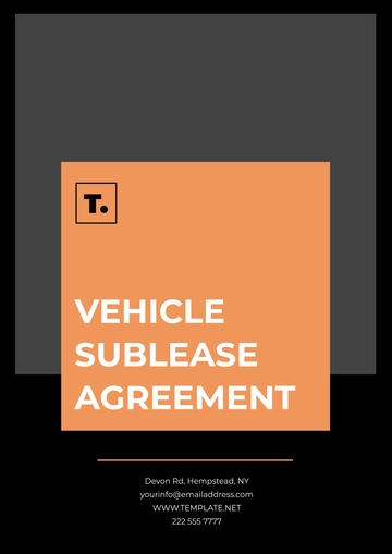 Free Vehicle Sublease Agreement Template to Edit Online