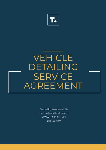 Free Vehicle Detailing Service Agreement Template to Edit Online