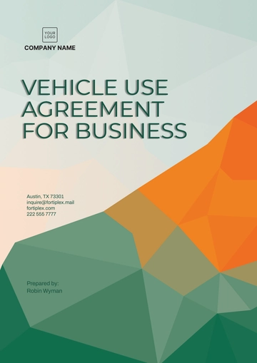 Free Vehicle Use Agreement for Business Template to Edit Online
