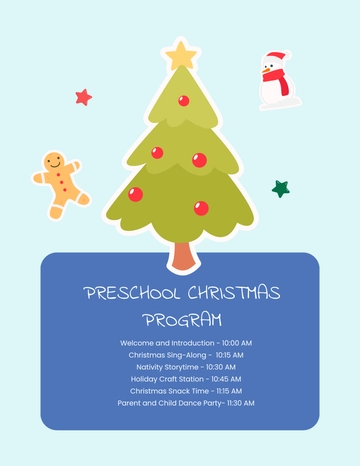 Free Preschool Christmas Program Template to Edit Online