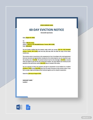 60-Day Eviction Notice Template