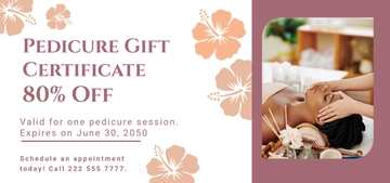 Free Spa Pedicure Gift Certificate Template to Edit Online