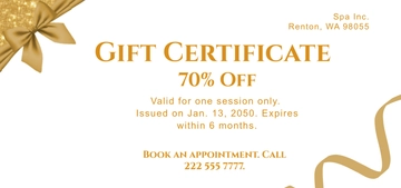 Free Modern Spa Gift Certificate Template to Edit Online