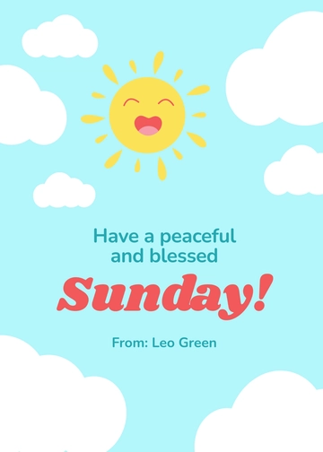 Free Sunday Wishes Template to Edit Online