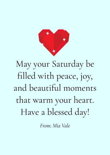 Free Saturday Blessings Template to Edit Online