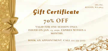 Free Luxury Spa Gift Certificate Template to Edit Online