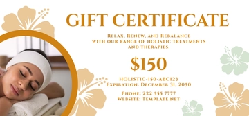 Free Holistic Spa Gift Certificate Template to Edit Online