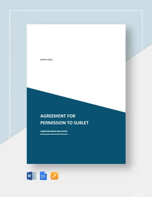 Agreement for Permission to Sublet Template Agreement for Permission to Sublet Template