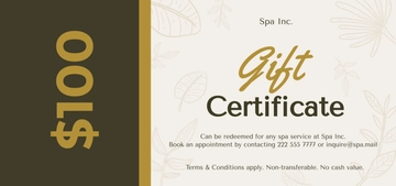 Free Simple Spa Gift Certificate Template to Edit Online