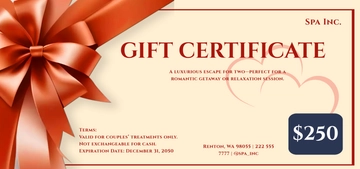 Free Couples Spa Gift Certificate Template to Edit Online