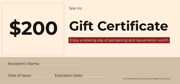 Free Blank Spa Gift Certificate Template to Edit Online