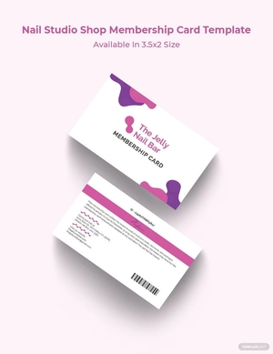 Nail Studio Shop Membership card Template