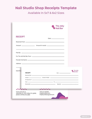 Nail Studio Shop Receipt Template