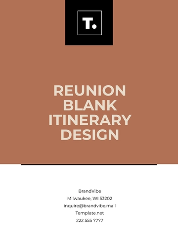 Free Reunion Blank Itinerary Design  Template to Edit Online