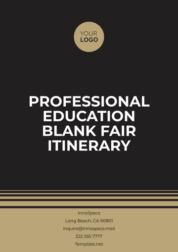 Free Professional Education Blank Fair Itinerary Template to Edit Online