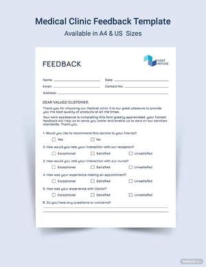 Medical Clinic Feedback Template