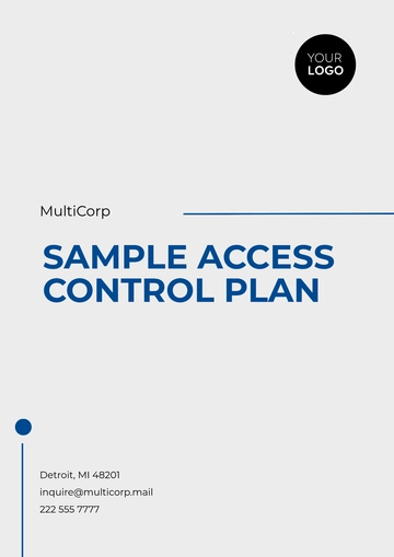 Free Sample Access Control Plan Template to Edit Online