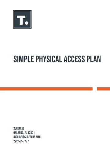 Free Simple Physical Access Plan Template to Edit Online