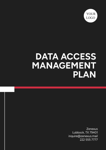 Free Data Access Management Plan Template to Edit Online