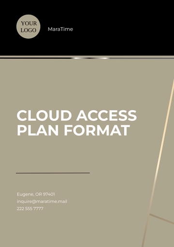 Free Cloud Access Plan Format  Template to Edit Online