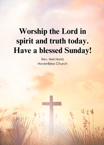 Free Sunday Message Template to Edit Online