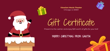 Free Christmas Gift Certificate for Kids Template to Edit Online