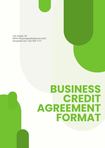 Free Business Credit Agreement Format Template to Edit Online