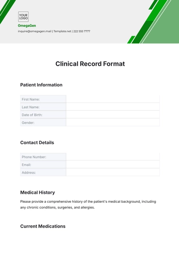 Free Clinical Record Format Template to Edit Online