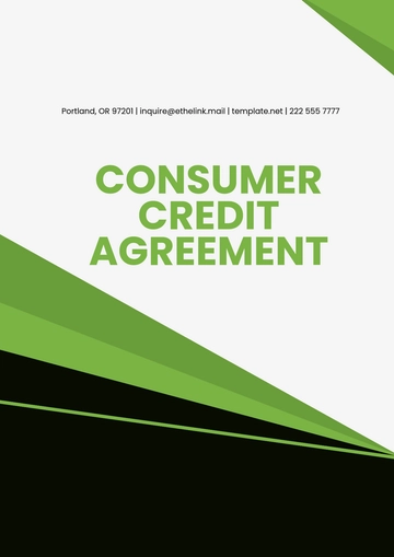Free Consumer Credit Agreement Template to Edit Online