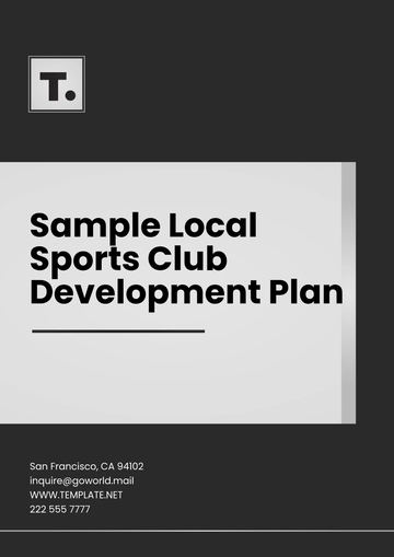 Free Sample Local Sports Club Development Plan Template to Edit Online