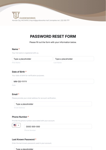 Free Password Reset Form Template to Edit Online | Template.net