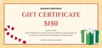Free Christmas Gift Certificate for Adults Template to Edit Online
