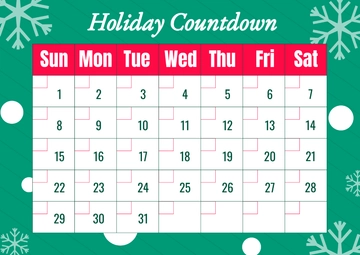 Free Holiday Countdown Calendar Template to Edit Online