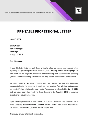 Free Printable Professional Letter Template to Edit Online Free Printable Professional Letter Template to Edit Online