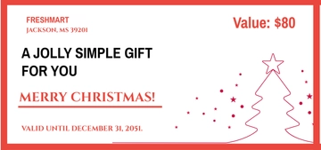 Free Simple Christmas Gift Certificate Template to Edit Online