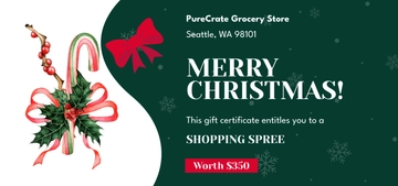 Free Shopping Spree Christmas Gift Certificate Template to Edit Online
