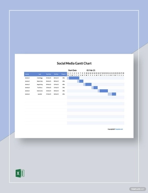 Simple Social Media Gantt Chart Template
