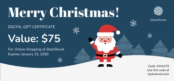 Free Digital Christmas Gift Certificate Template to Edit Online
