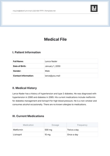 Free Medical File Template to Edit Online